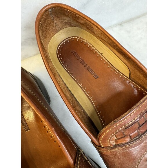 Johnston & Murphy Men’s Brown Woven Tassel Loafers Men's Size 9.5 - Picture 2 of 14